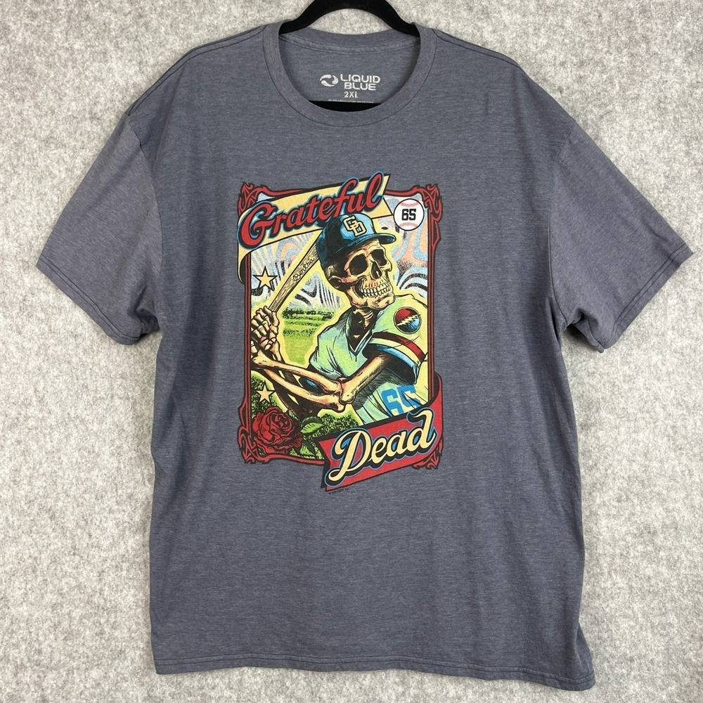 Grateful Dead Shirt On-Deck T Shirt Adult XXL 2XL Blue Bertha Liquid Blue